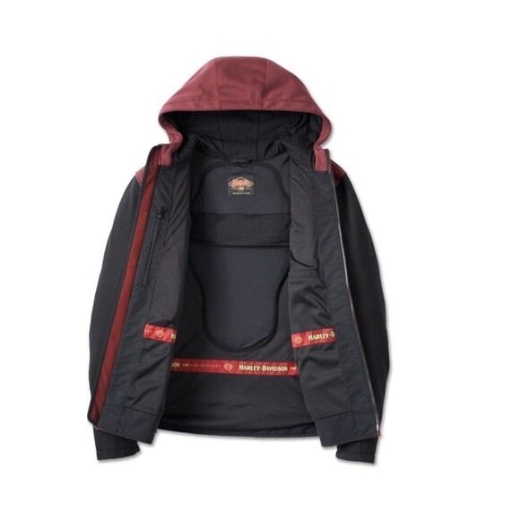 Harley Davidson Men's 120th Anniversary Riding Fleece - Rum Raisin & Black 2XL - Picture 15 of 16